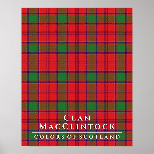 Clan MacClintock Colors of Scotland 2 Tartan Plaid Poster (Front)