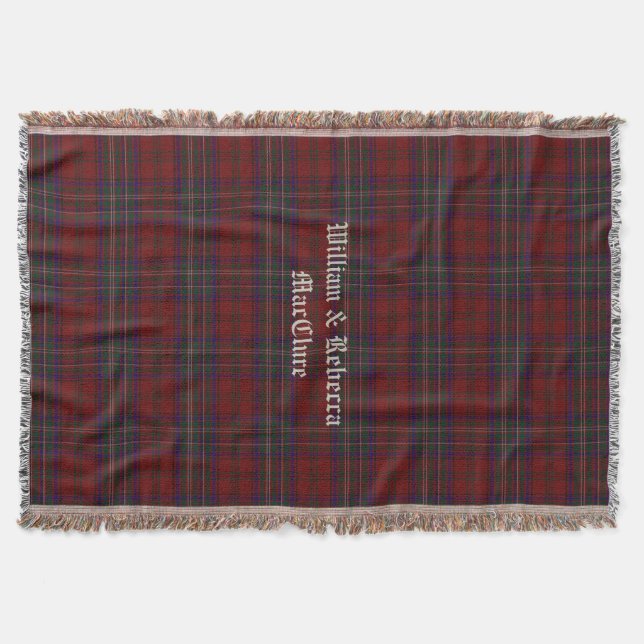 Clan MacClure Tartan Plaid Custom Throw Blanket (Front)