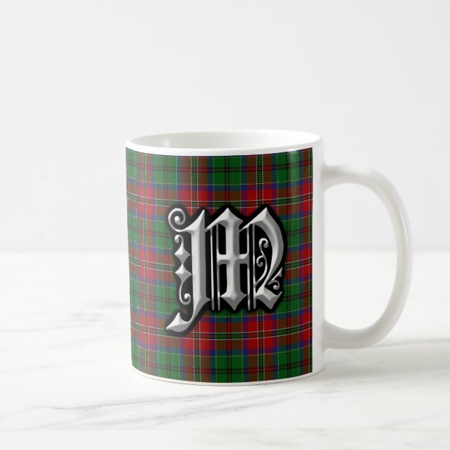 Clan MacCulloch Letter M Monogram Tartan Coffee Mug (Right)