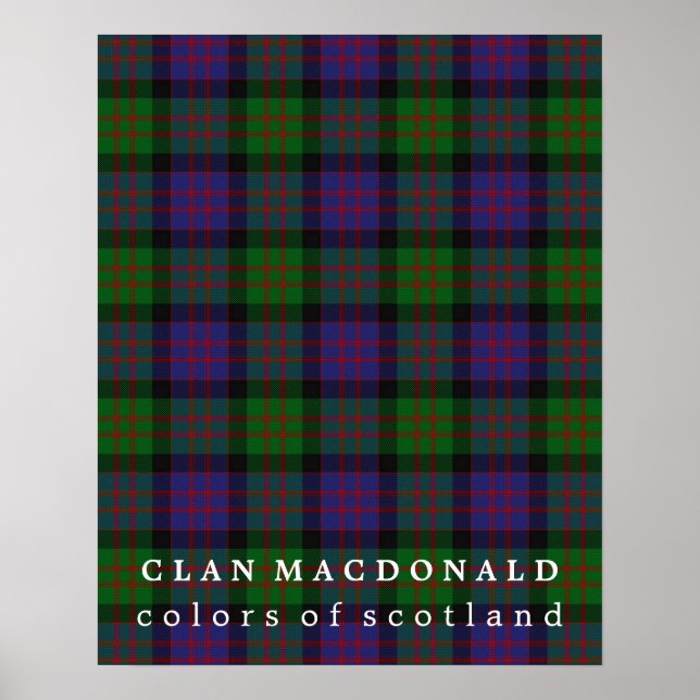 Clan MacDonald Colours of Scotland Tartan Poster (Front)