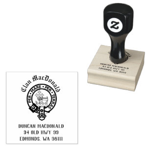 Clan MacDonald Crest Badge Customizable   Rubber Stamp