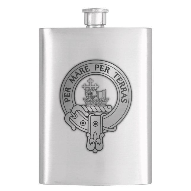 Clan MacDonald Crest Flask (Front)