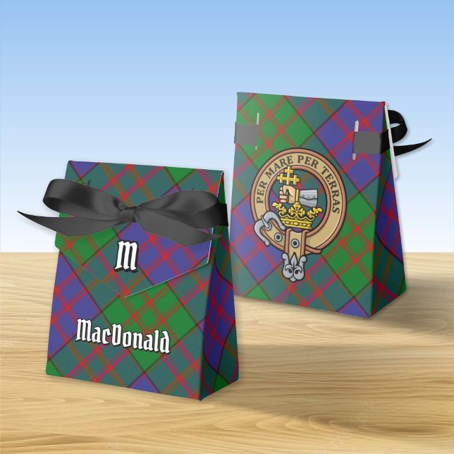 Clan MacDonald Crest over Tartan Favour Box (Creator Uploaded)