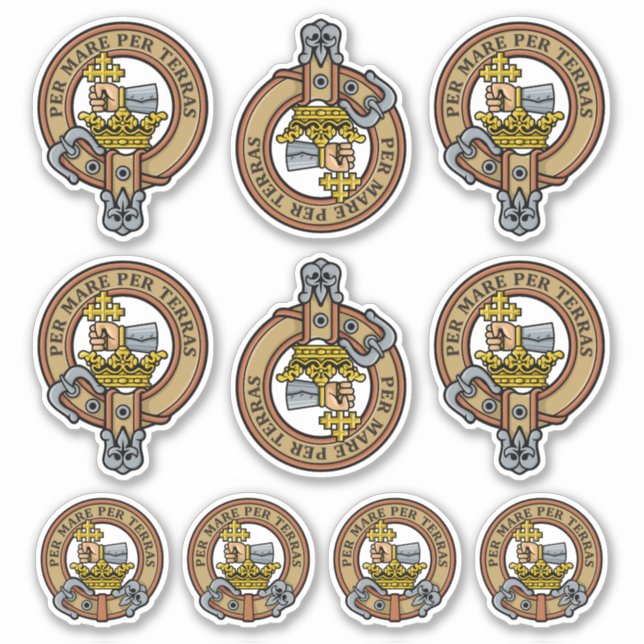 Clan MacDonald Crest Sticker Set (Front)