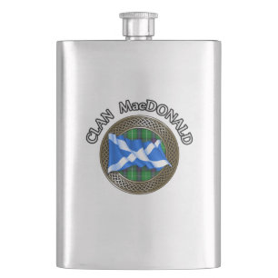 Clan MacDonald Crest & Tartan Knot Flask