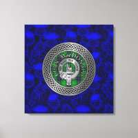 Clan MacDonald Crest & Tartan Knot on Thistle