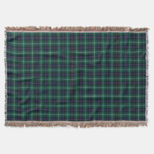 Clan MacDonald Dark Blue and Green Scottish Tartan Throw Blanket