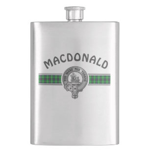 Clan MacDonald (Edit) Crest & Tartan Hip Flask