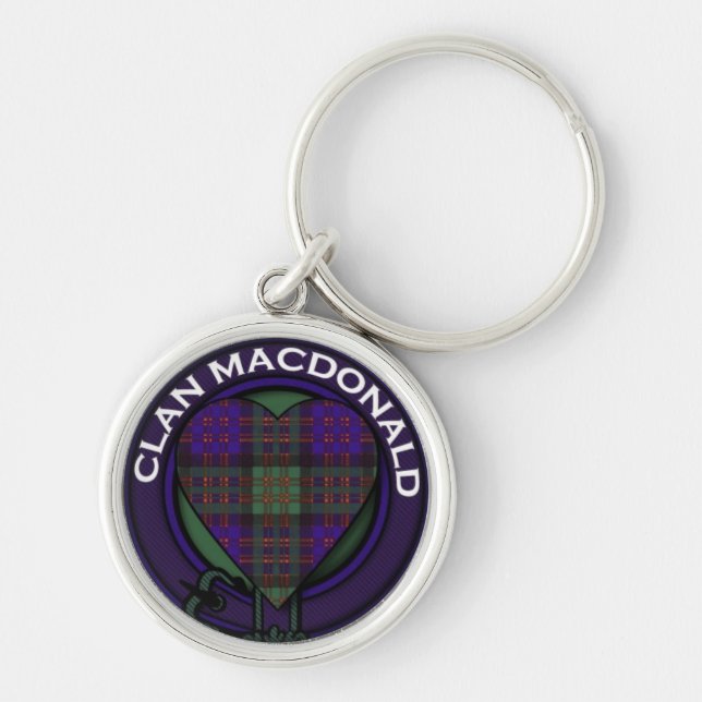 Clan Macdonald Heart Tartan design Key Ring (Front)