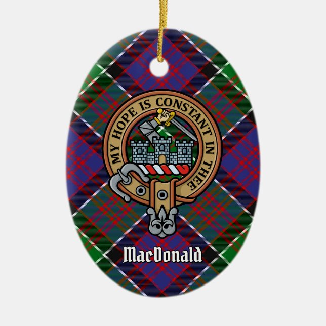 Clan MacDonald of Clanranald Crest Ceramic Ornament (Front)