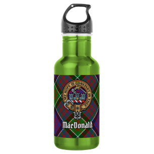 Clan MacDonald of Clanranald Crest over Tartan 532 Ml Water Bottle