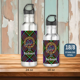 Clan MacDonald of Clanranald Crest over Tartan 710 Ml Water Bottle