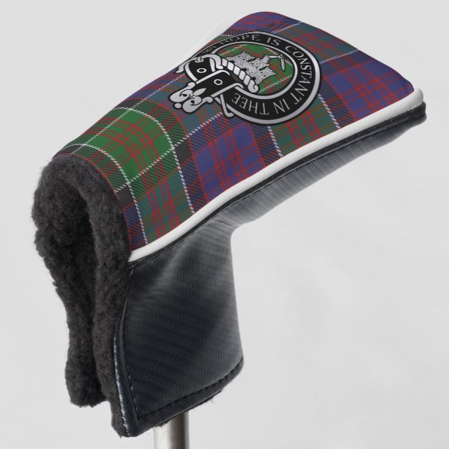 Clan MacDonald of Clanranald Crest & Tartan Golf H Head Cover (3/4 Front)