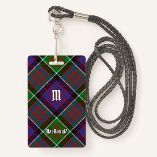 Clan MacDonald of Clanranald Tartan Badge ID Badge