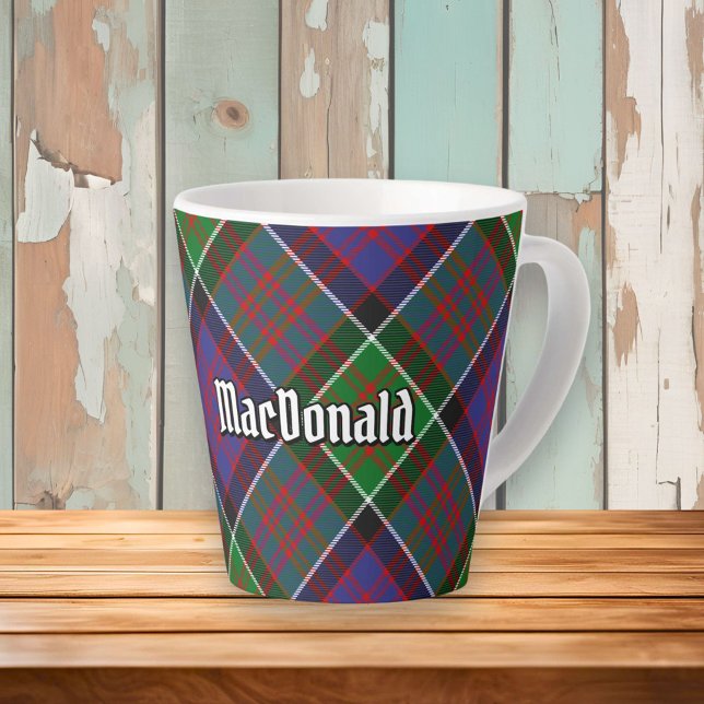 Clan MacDonald of Clanranald Tartan Latte Mug (Creator Uploaded)