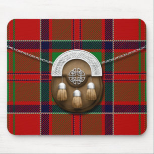 Clan MacDonald Of Glencoe Tartan And Sporran Mouse Pad
