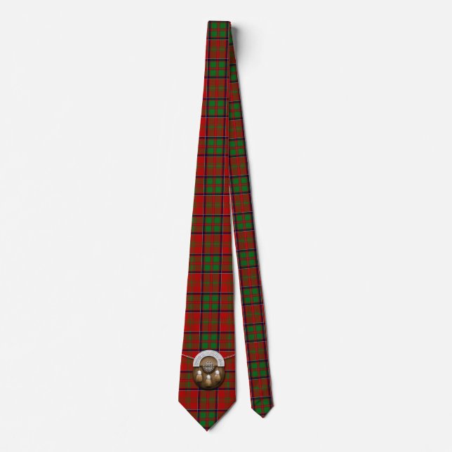 Clan MacDonald Of Glencoe Tartan And Sporran Tie (Front)