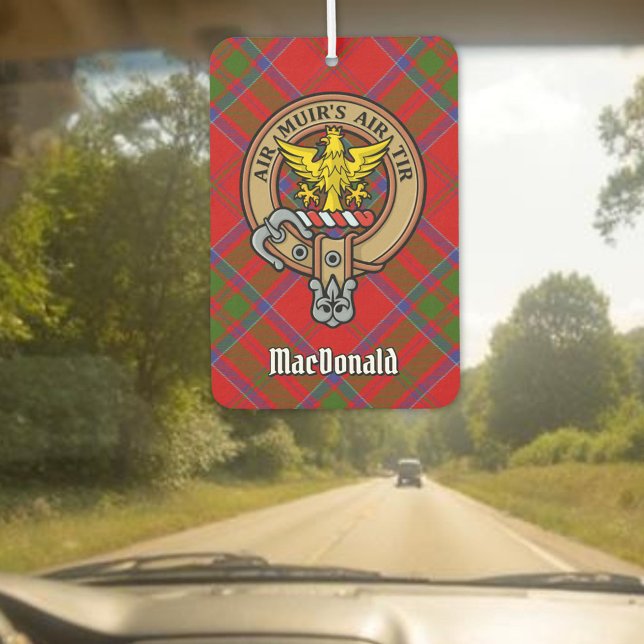 Clan MacDonald of Keppoch Crest over Tartan Car Air Freshener (Creator Uploaded)