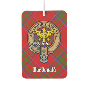 Clan MacDonald of Keppoch Crest over Tartan Car Air Freshener