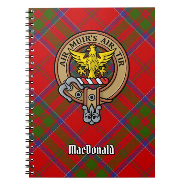 Clan MacDonald of Keppoch Crest over Tartan Notebook (Front)