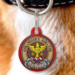 Clan MacDonald of Keppoch Crest over Tartan Pet Tag
