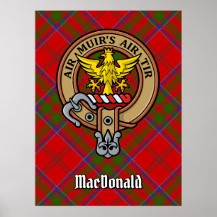 Clan MacDonald of Keppoch Crest over Tartan Poster