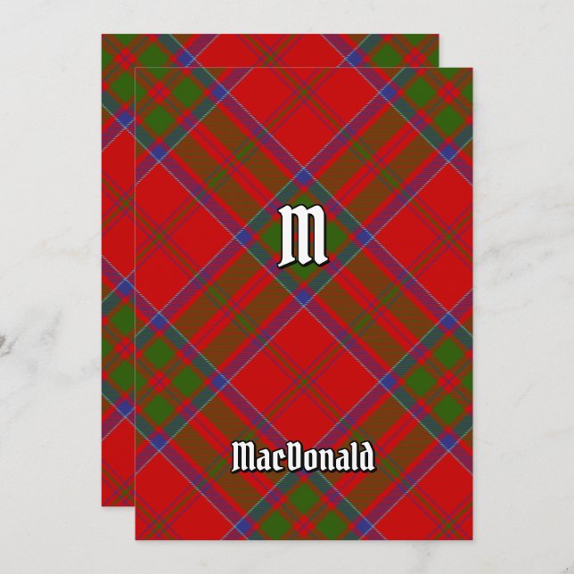 Clan MacDonald of Keppoch Tartan Invitation (Front/Back)