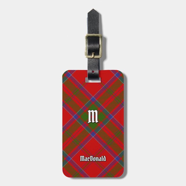 Clan MacDonald of Keppoch Tartan Luggage Tag (Front Vertical)