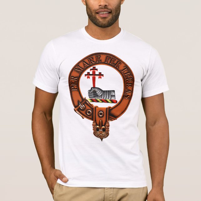 Clan MacDonald Of Sleat Family Crest and Targe T-Shirt (Front)