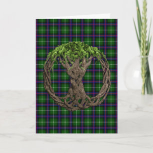 Clan MacDonald of the Isles Tartan And Celtic Tree Card