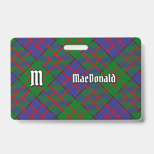 Clan MacDonald Tartan Badge ID Badge