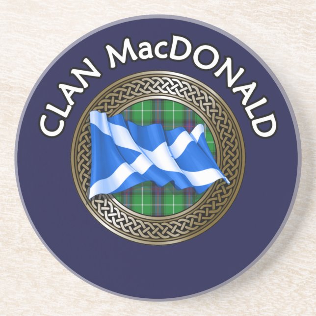 Clan MacDonald Tartan & Flag Coaster (Front)