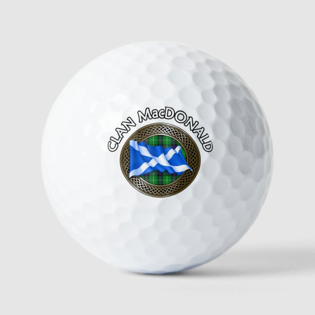 Clan MacDonald Tartan & Flag Golf Balls (Front)