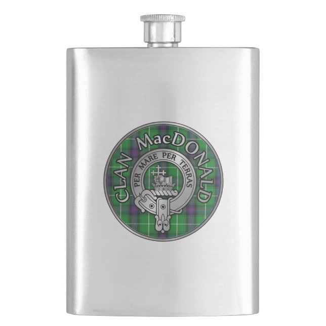 Clan MacDonald Tartan Hip Flask (Front)