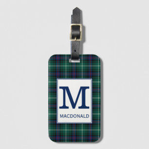 Clan MacDonald Tartan Monogrammed Luggage Tag