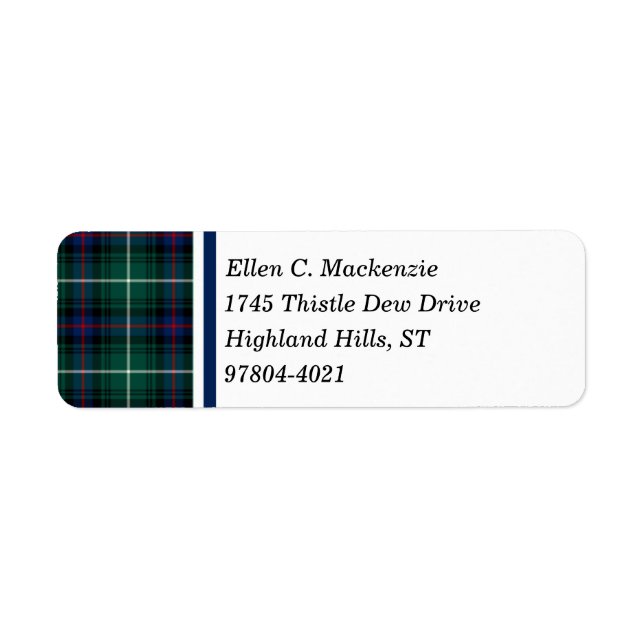 Clan MacDonald Tartan Return Address Labels (Front)