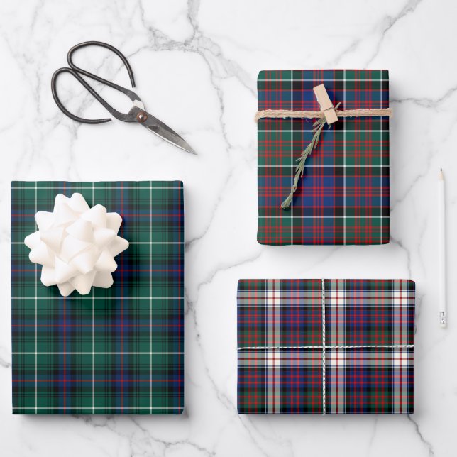 Clan MacDonald Tartan Variations Wrapping Paper Sheet (Front)