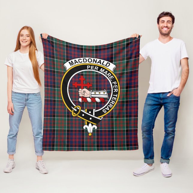 Clan Macdonalds Of Sleat Tartan Plaid Fleece Blanket (In Situ)