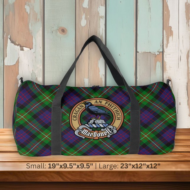 Clan MacDonell of Glengarry Crest over Tartan Duffle Bag (Creator Uploaded)