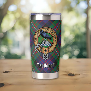 Clan MacDonell of Glengarry Crest over Tartan Insulated Tumbler