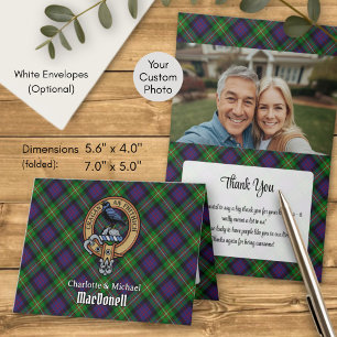 Clan MacDonell of Glengarry Crest over Tartan Invitation