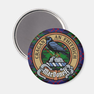 Clan MacDonell of Glengarry Crest over Tartan Magnet