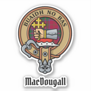 Clan MacDougall Crest over Tartan