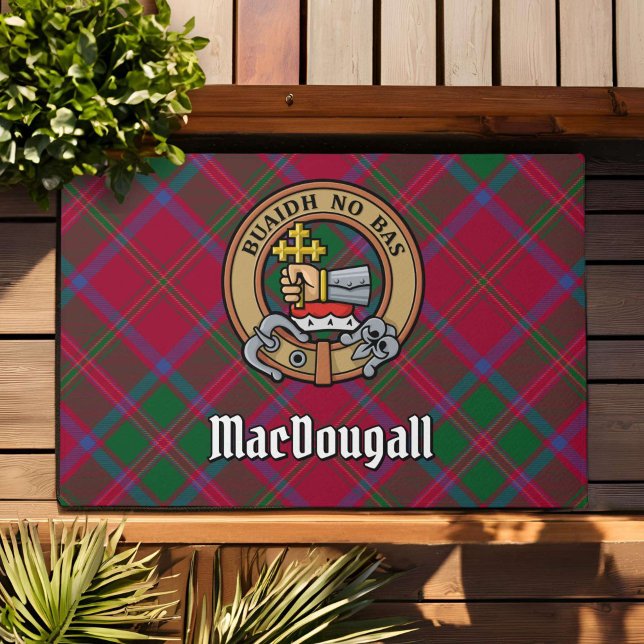 Clan MacDougall Crest over Tartan Doormat (Creator Uploaded)