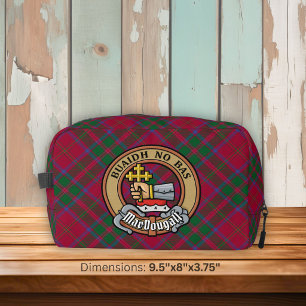 Clan MacDougall Crest over Tartan Dopp Kit