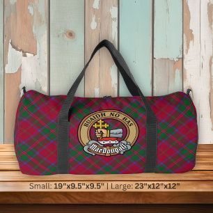 Clan MacDougall Crest over Tartan Duffle Bag