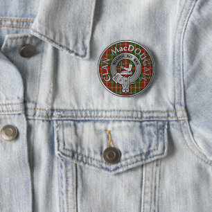 Clan MacDougall Crest & Tartan 6 Cm Round Badge