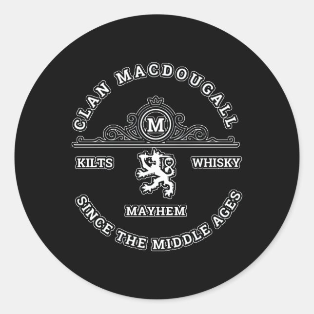 Clan Macdougall Scottish Kilt Highland Games Classic Round Sticker (Front)