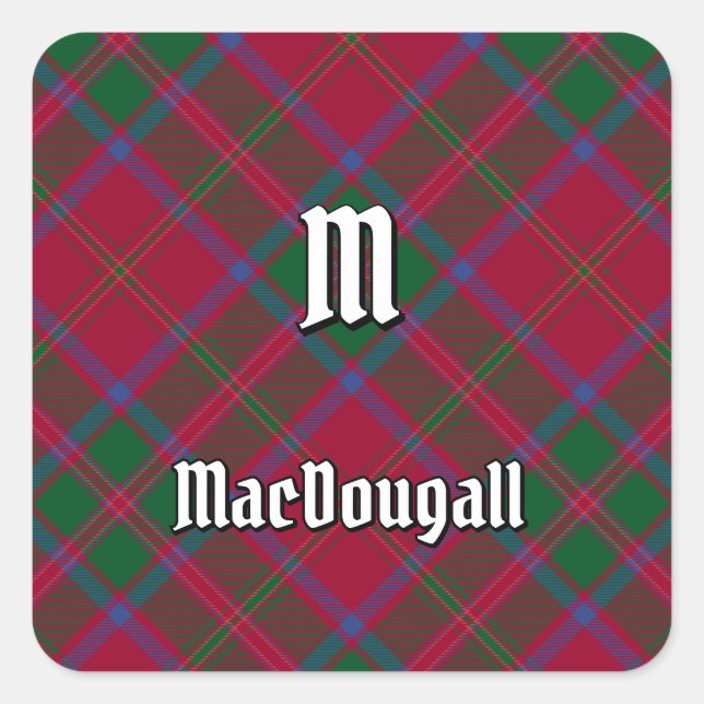 Clan MacDougall Tartan Square Sticker (Front)