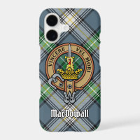 Clan MacDowall Crest over Tartan